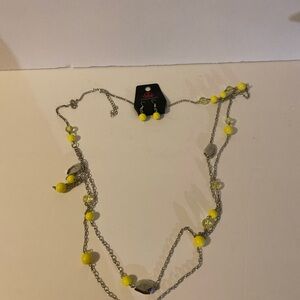 Paparazzi Yellow Earrings And Neclace Set NEW